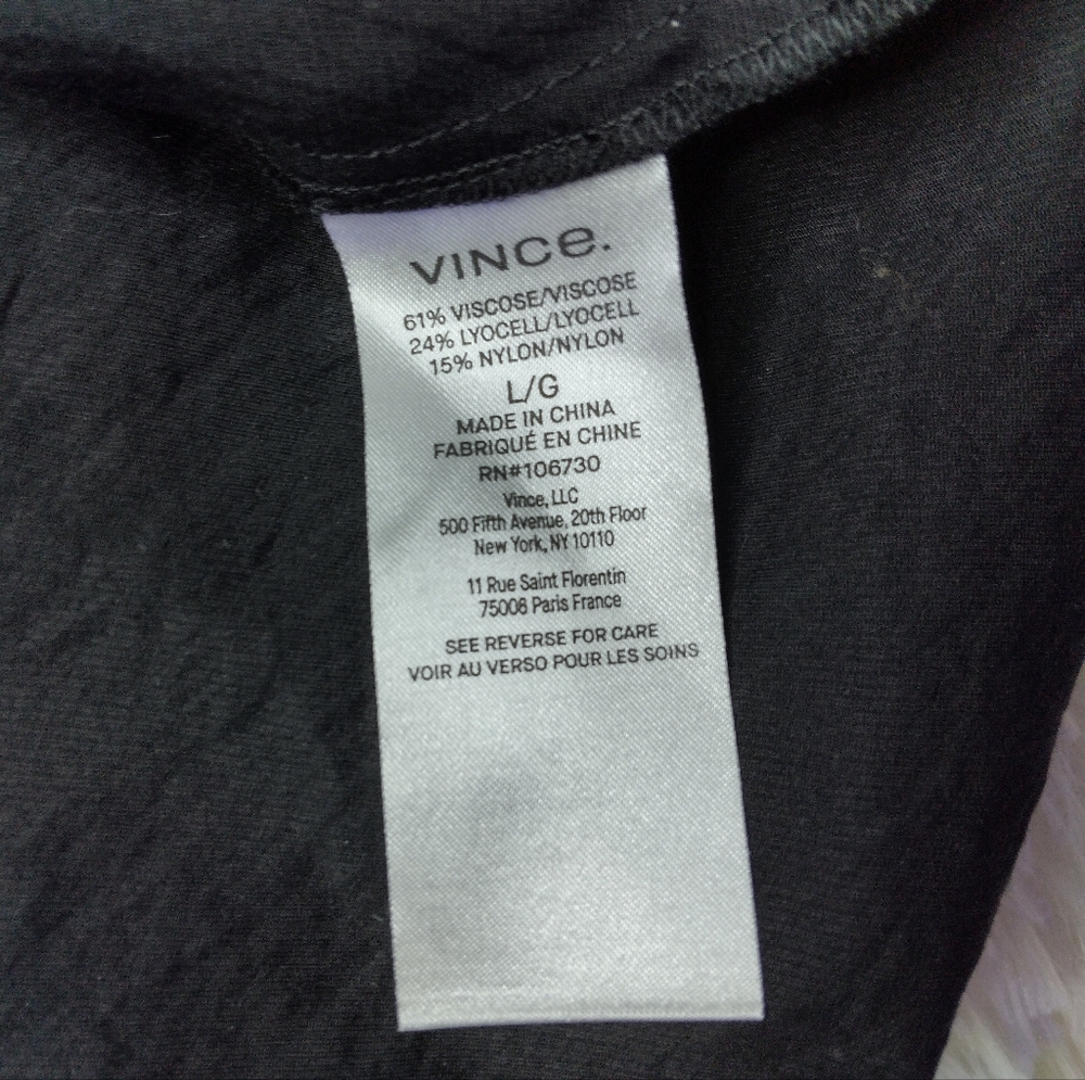 Vince Black Ruched One Shoulder Blouse Top Size L - Picture 5 of 7